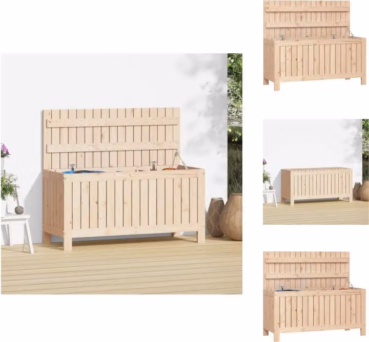 vidaXL Cassapanca da giardino 108x42,5x54 cm in legno di pino massiccio - Cassette da giardino