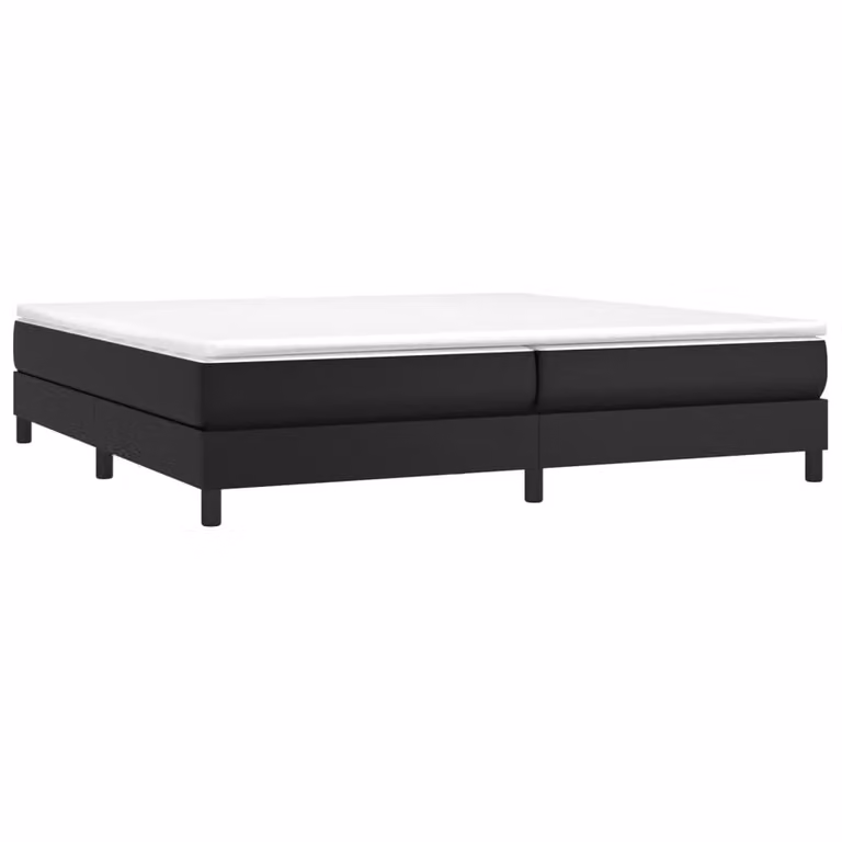 Giroletto a Molle con Materasso Nero 200x200 cm in Pelle finta