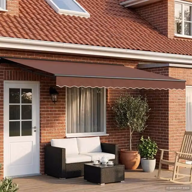 Tenda retrattile manuale Marrone 5 × 3,5 m 3420483