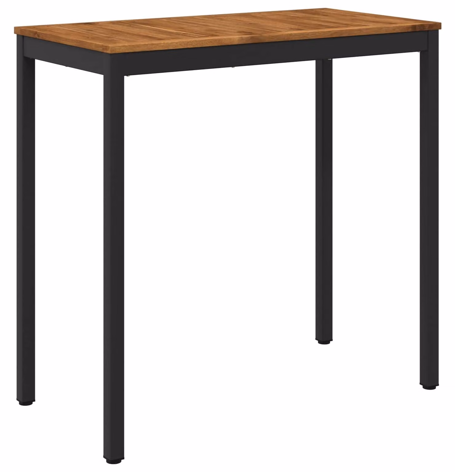 Tavolo da giardino, design naturale e nero, dimensioni 108,5 x 55 x 105 cm