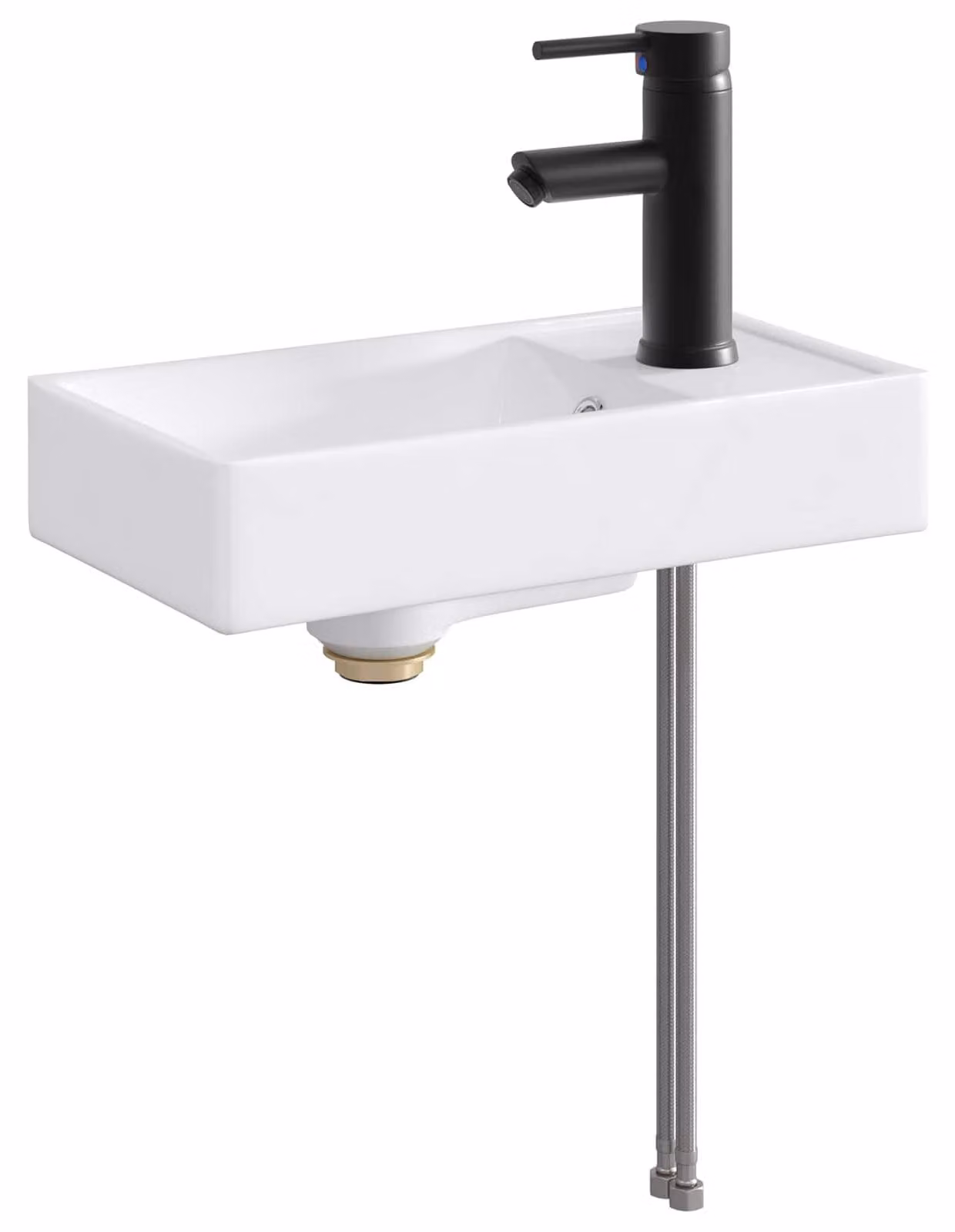 Lavabo da bagno Nero Opaco 40,5 x 22,5 x 11,5 cm Metallo