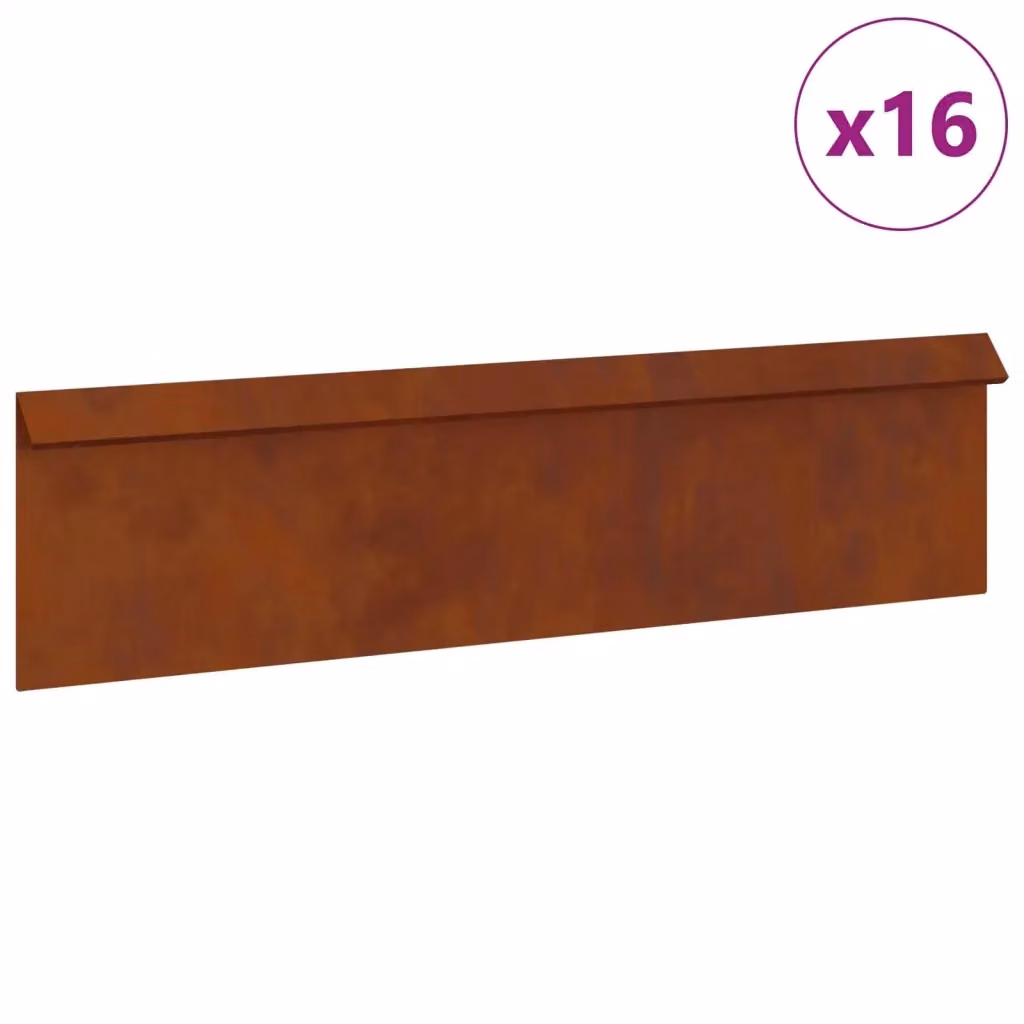 vidaXL Recinto per lumache in acciaio Corten, 16 pezzi, marrone – 2
