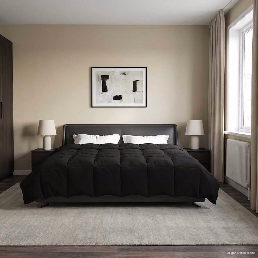 Piumino estivo traspirante e reversibile vidaXL in microfibra nero 200 x 200 cm
