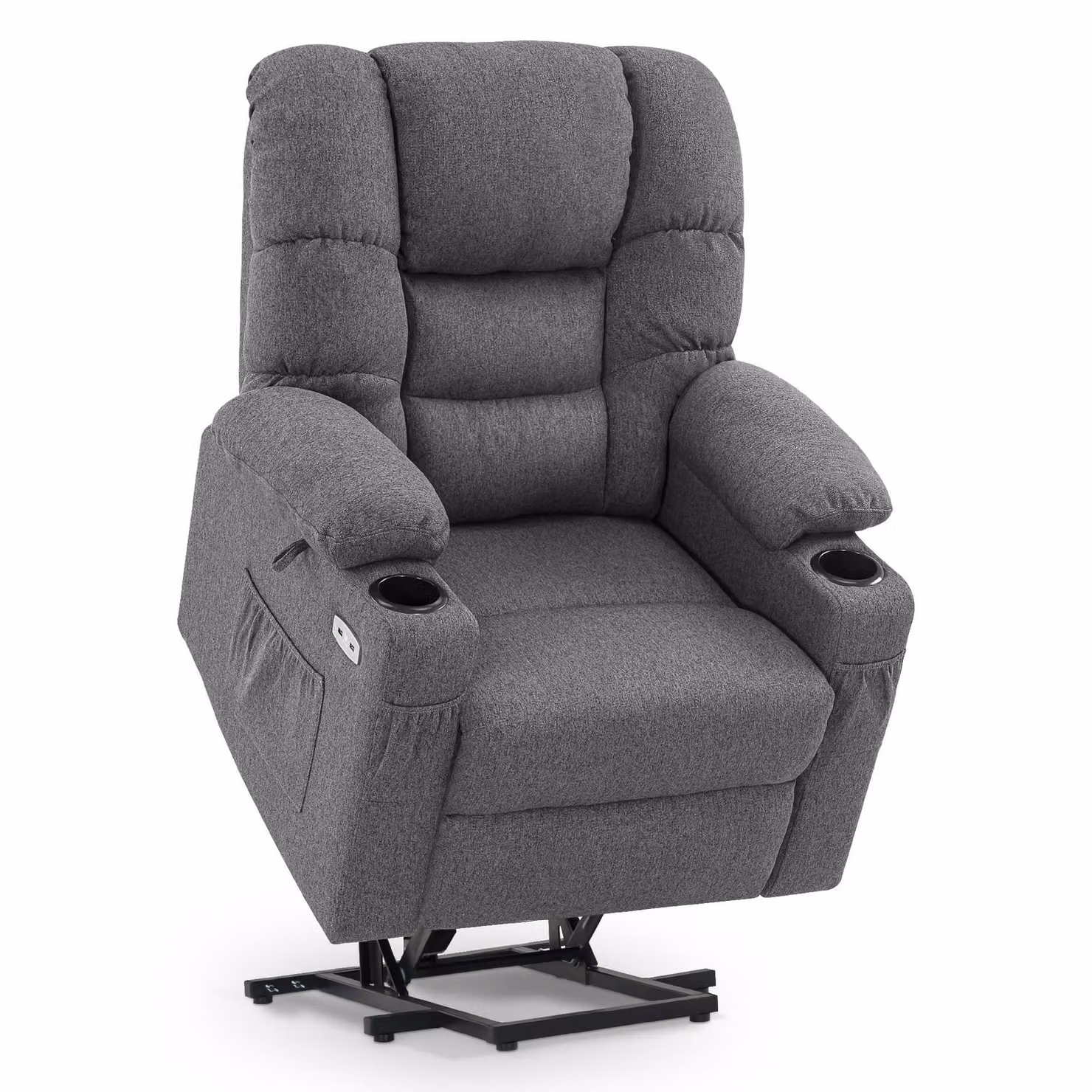 Poltrona reclinabile elettrica MCombo a 3 motori regolabili separatamente 7550DE (tessuto grigio)