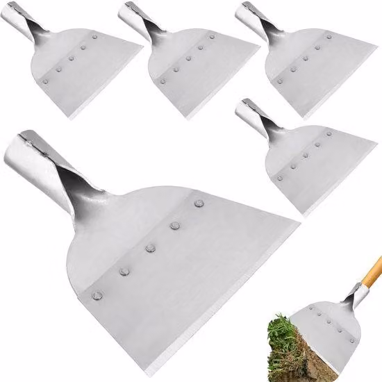 Set di 5 utensili da giardino Ibenzoa® per la rimozione delle erbacce, pale in acciaio al manganese, lama larga 21,5 x 25 cm, attacco per manico Ø 33 mm