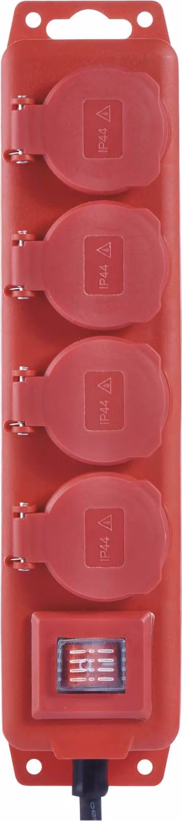 Cavo di prolunga in gomma - 4 prese, 10 m, 1,5 mm2, IP44 71999