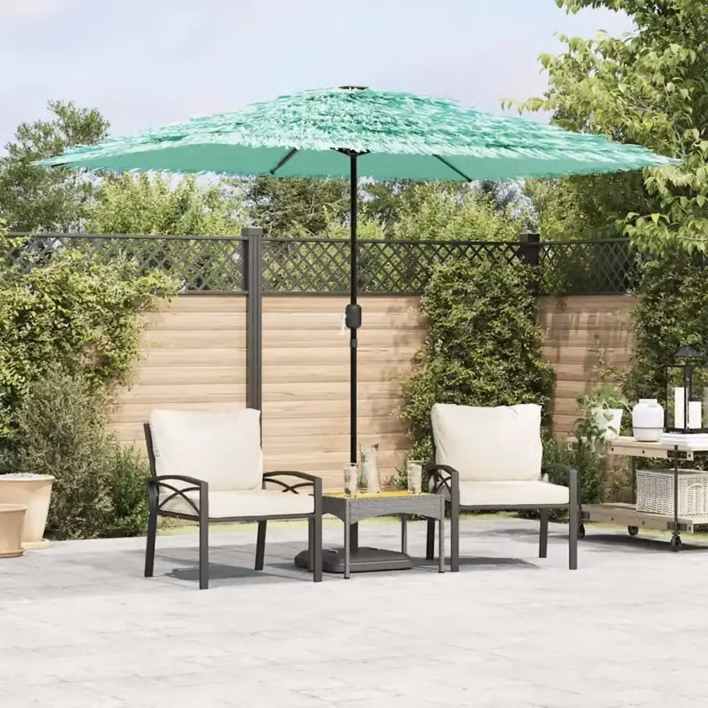 Ombrellone da giardino verde con palo centrale in acciaio e copertura in poliestere L: 300 cm, P: 200 cm, H: 250 cm – 2