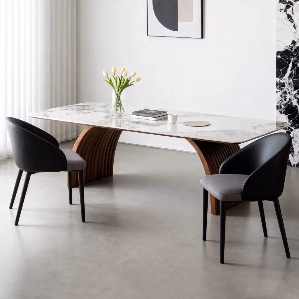 Set di 2 sedie da pranzo OKWISH moderne con schienale ergonomico in ecopelle e seduta in mesh, colore grigio e nero con struttura in metallo – 2