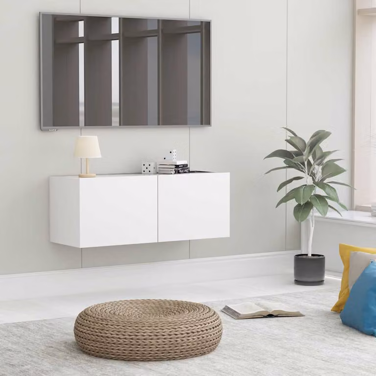 vidaXL Mobile Porta TV Moderno Bianco in Legno MDF L/P/H: 80 x 30 x 30 cm