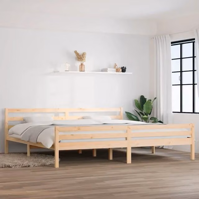 Giroletto vidaXL in legno massello di pino non trattato con doghe fisse, L/P: 200 x 200 cm – 1