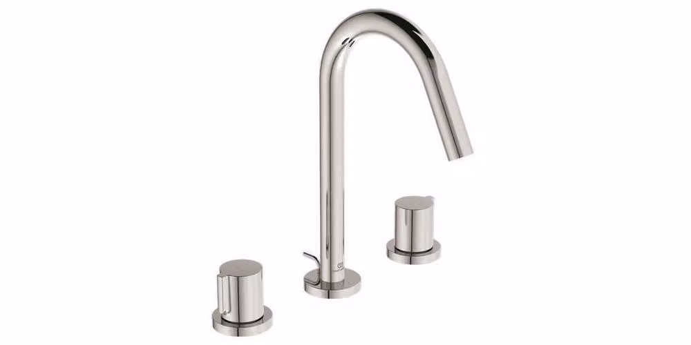 Ideal Standard Joy - Miscelatore per lavabo, installazione a 3 fori, con bocca di erogazione, cromo BC783AA