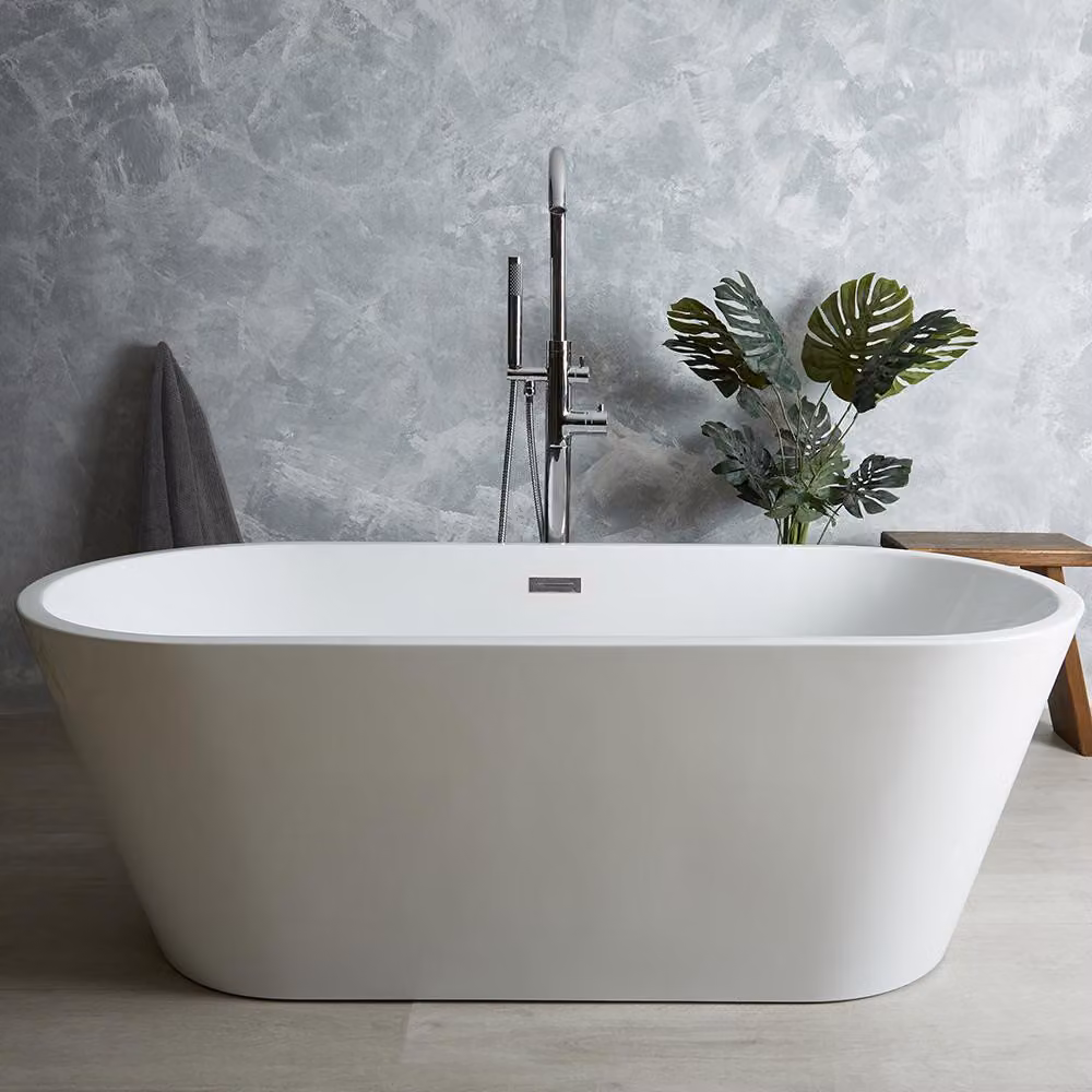 Vasca Centro Stanza Ovale Doppia Estremità 1500x750mm – Bianca – Moderno