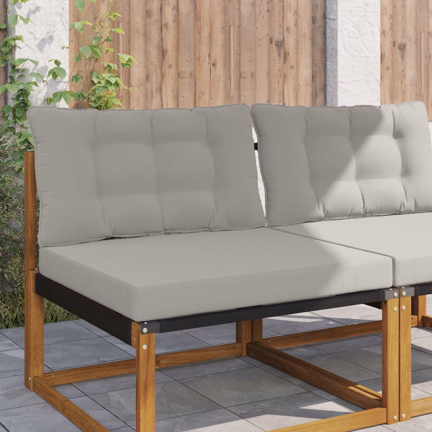 vidaXL Cuscino per divano da esterno in poliestere grigio L: 80 cm, P: 68,5 cm
