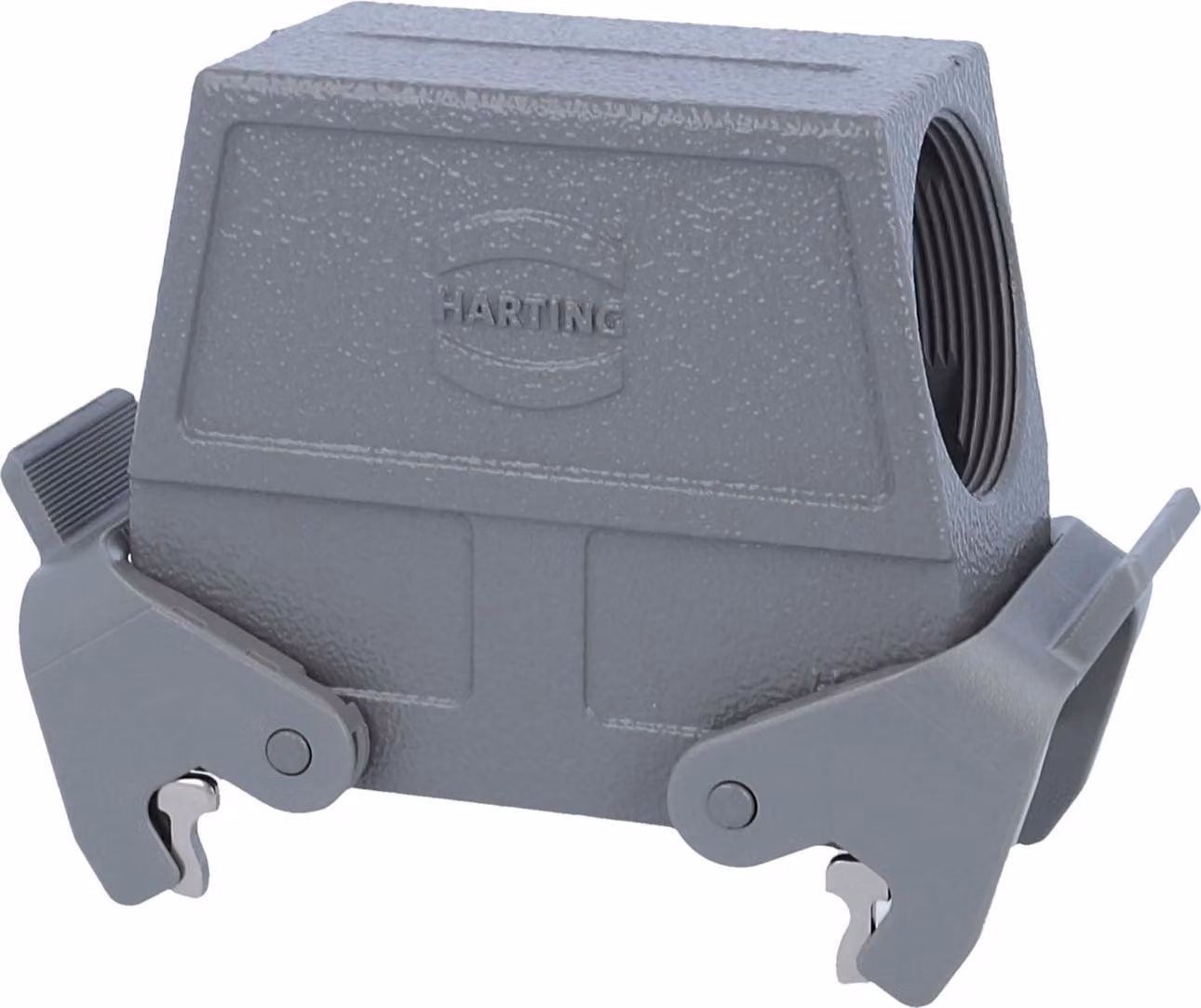 HARTING Han 16B Custodia tubolare alta, 1xM40 uscita cavo laterale, con 2 staffe trasversali Vite M40 Area di serraggio