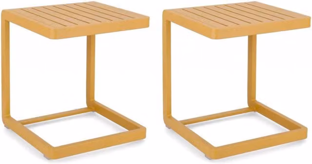 Set 2 Tavolini 40x40x45h cm Konnor Senape
