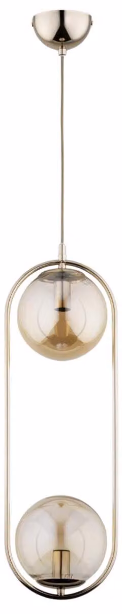 Lampada a sospensione OVAL oro-ambra 2xE14x10W in metallo, dimensioni: 80x15x18,5 cm, IP20 Alfa