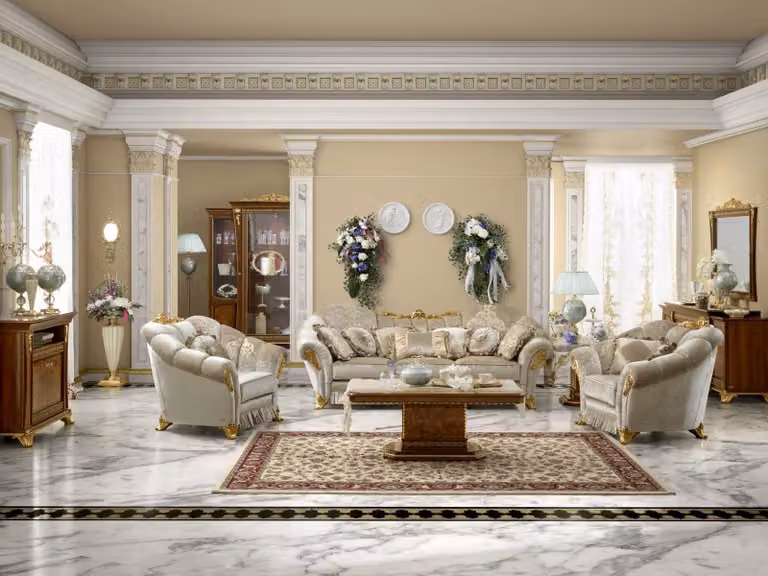 Wohnzimmer Stoff Couch Sofagarnitur Set 3+1+1 Sitzer Sofa Sitz Polster Italien