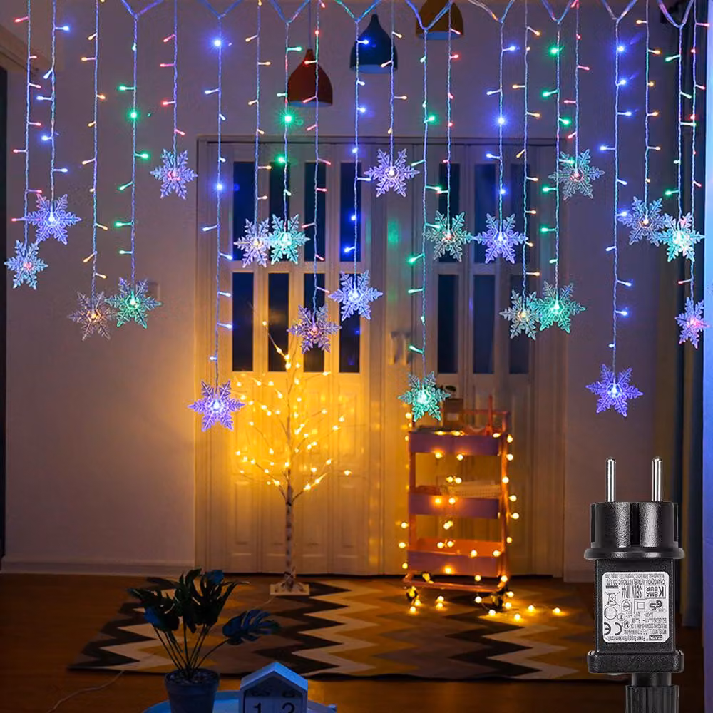 94 LED fiocco di neve fata luci impermeabile Natale giardino festa decorazione, colorato