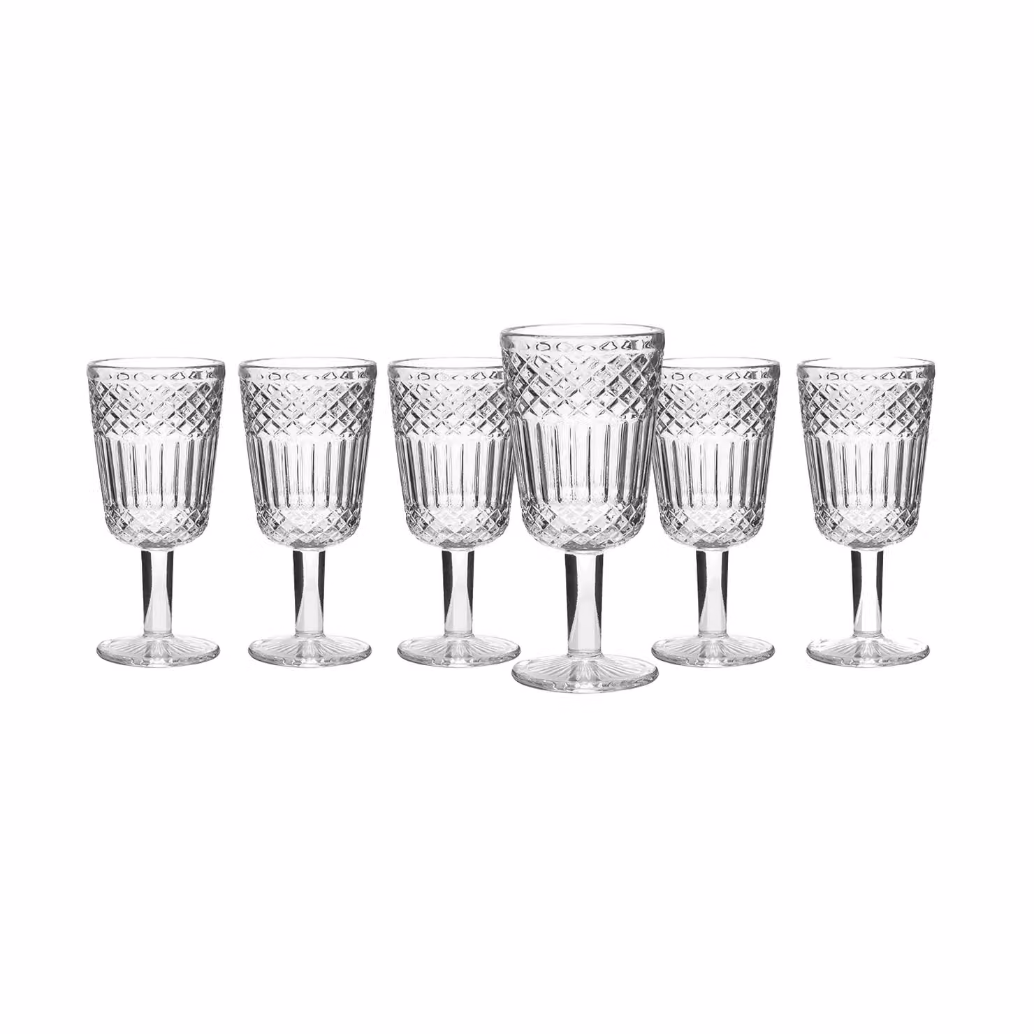 Set di 6 calici da vino Imperial Grey di GUSTO CASA in vetro trasparente, capacità 300 ml – 1