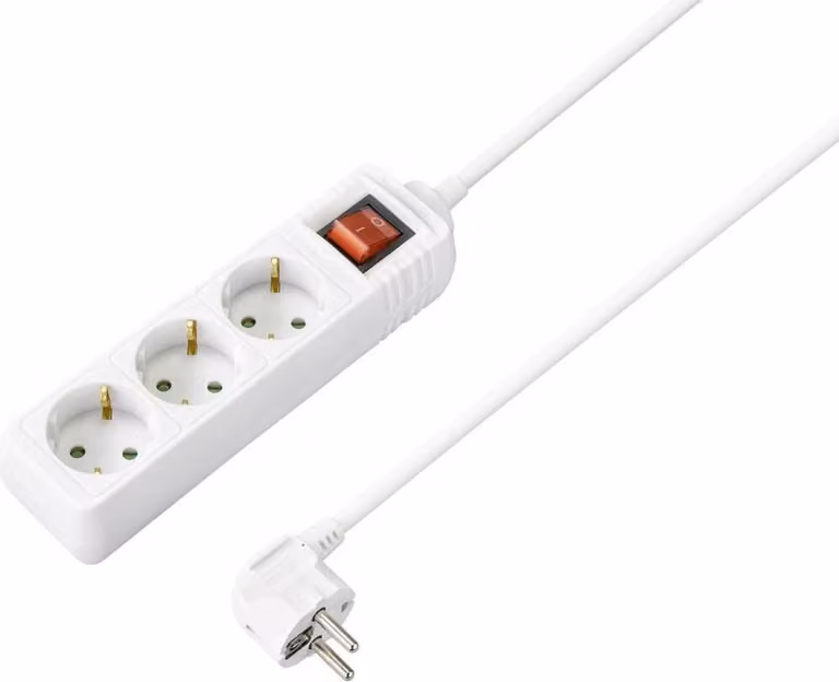 Sygonix SY-4890990 Presa multipla con interruttore Bianco Contatto di protezione 1 pz