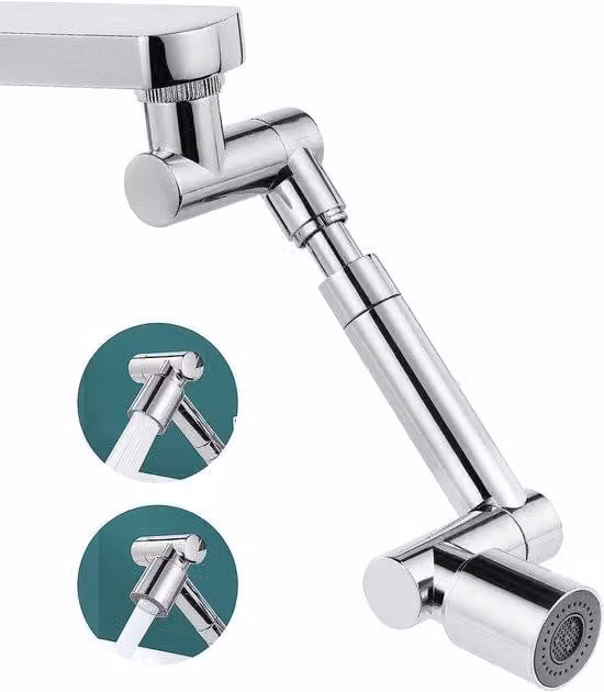 Rubinetti girevoli universali - Rubinetti girevoli multifunzionali - Rubinetto in ottone massiccio - 2 modalità di erogazione per cucina e bagno