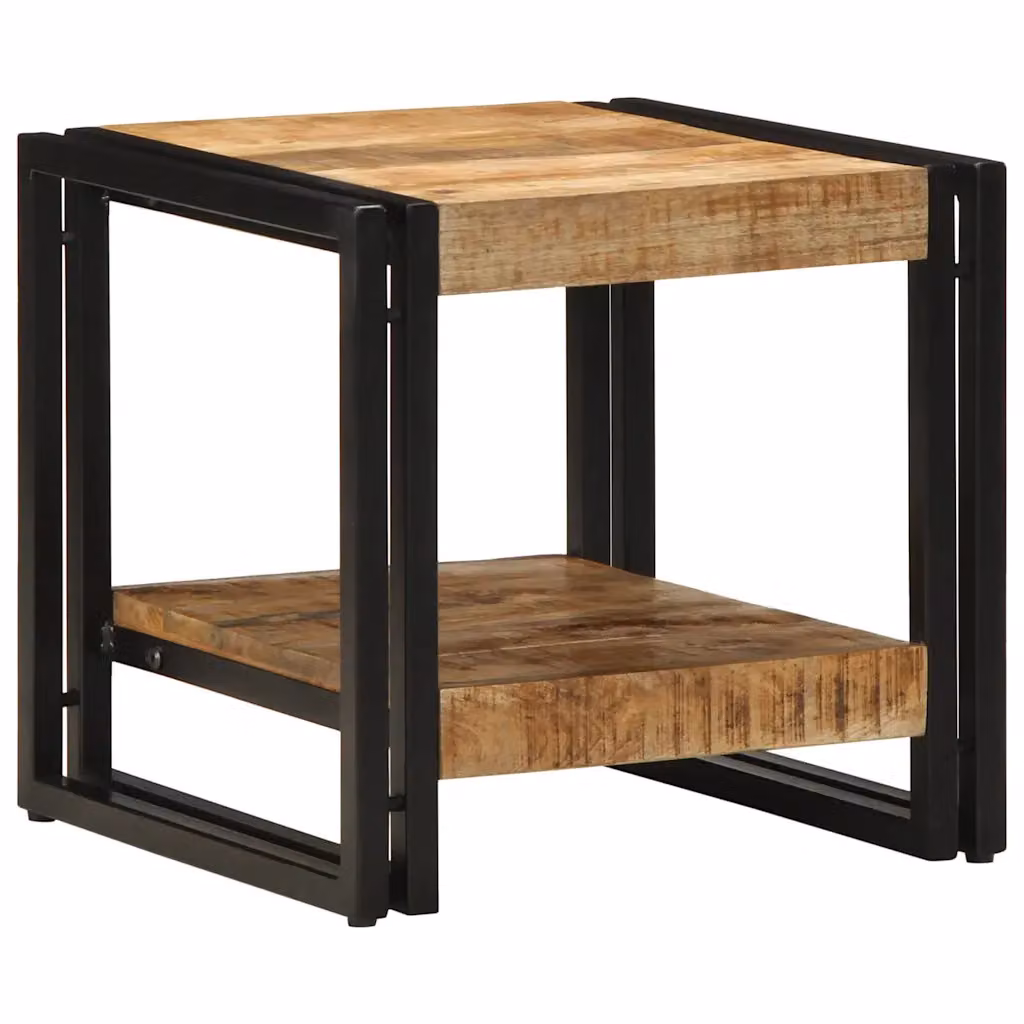 vidaXL Tavolino da salotto moderno in legno di mango massello marrone L/P/H: 40 x 40 x 38 cm