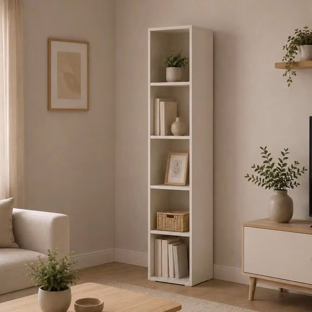 Biblioteca Likagame, Libreria 4 Ripiani, 40x35x184h cm Beige