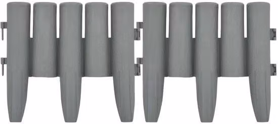 Bordura da giardino in PP - Set da 10 metri - Resistente ai raggi UV e alle intemperie - Grigio - Facile da montare
