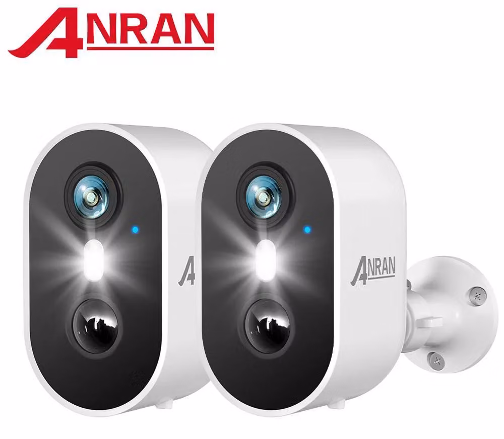 Telecamera di sorveglianza a batteria - C2 - 3 MP 2K - Sensore da 1,7 cm - 5200 mAh - Wi-Fi 2,4 GHz - Visione notturna a colori - Rilevamento di presenza PIR - Bianco