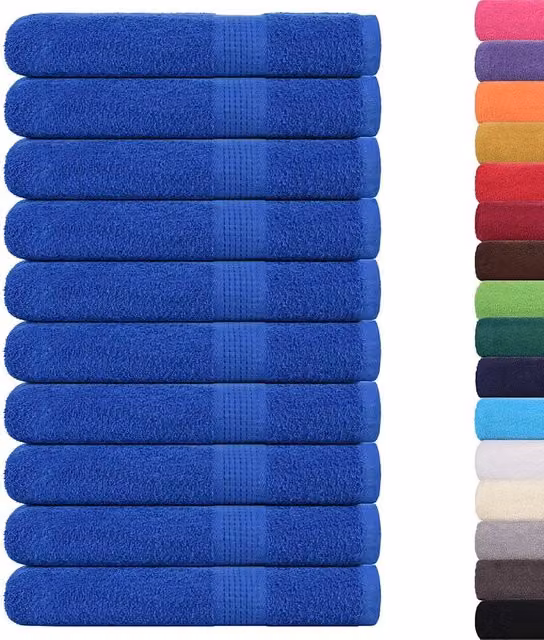 Set di 10 asciugamani per sauna vidaXL in cotone blu, 80 x 200 cm, 360 g/m² – 1