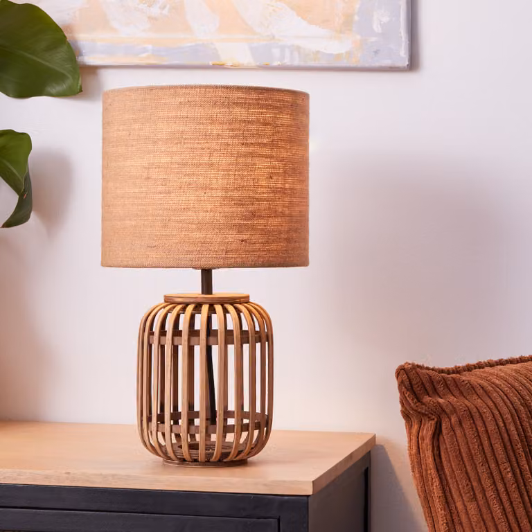 BRILLIANT Woodrow lampada da tavolo 42cm naturale 93148/09