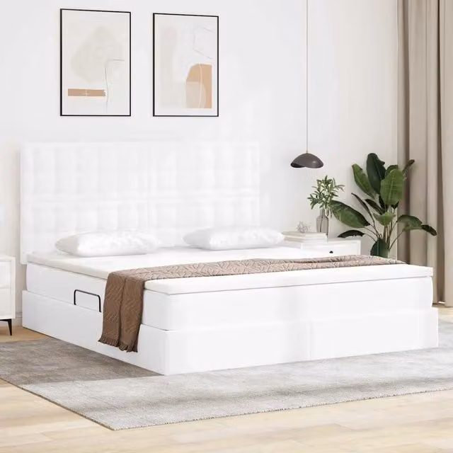 Letto con contenitore e illuminazione LED vidaXL Bianco, L/P: 160 x 200 cm