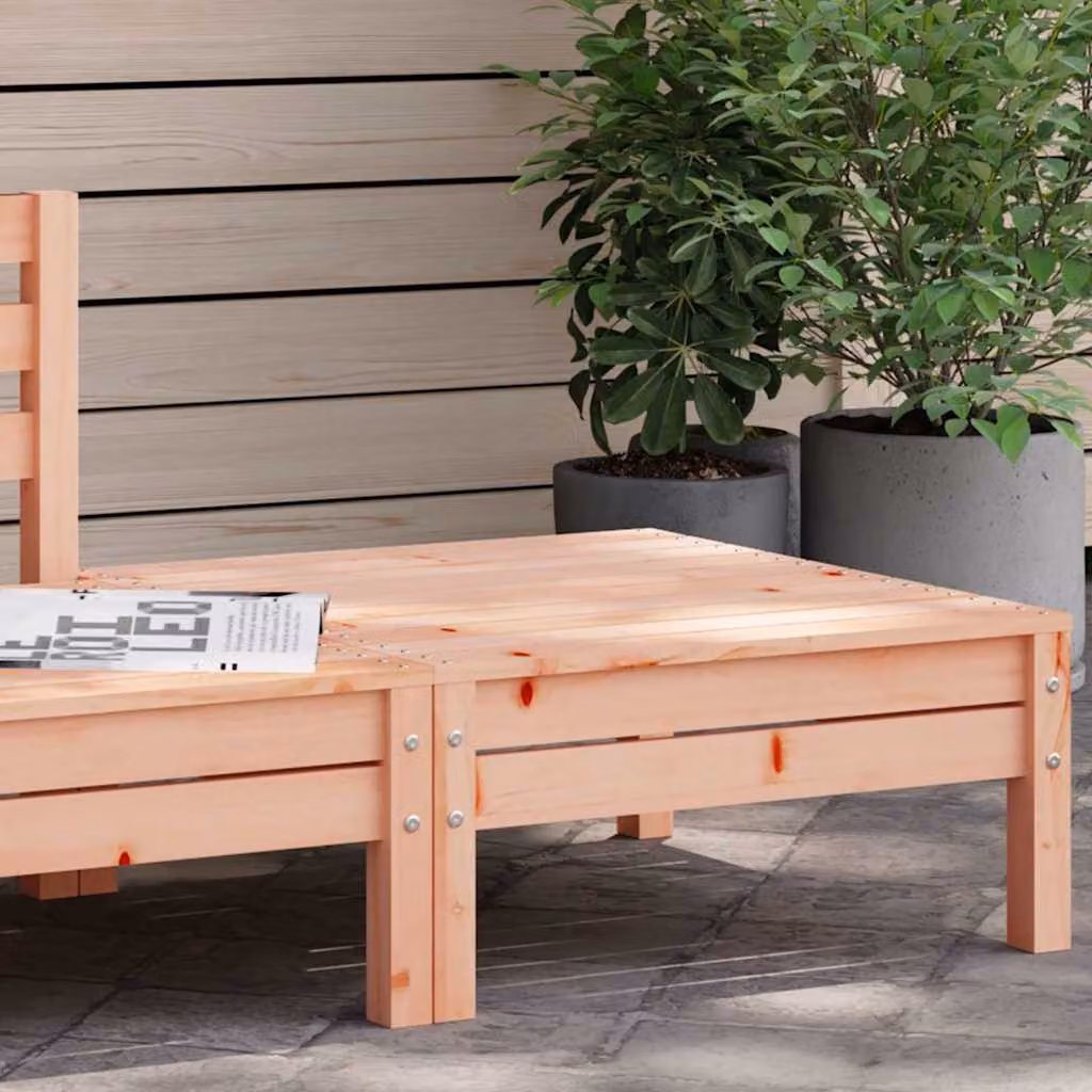 vidaXL Poggiapiedi da Giardino in Legno Massello di Douglas Marrone L: 63,5 cm, P: 28,5 cm, H: 28,5 cm