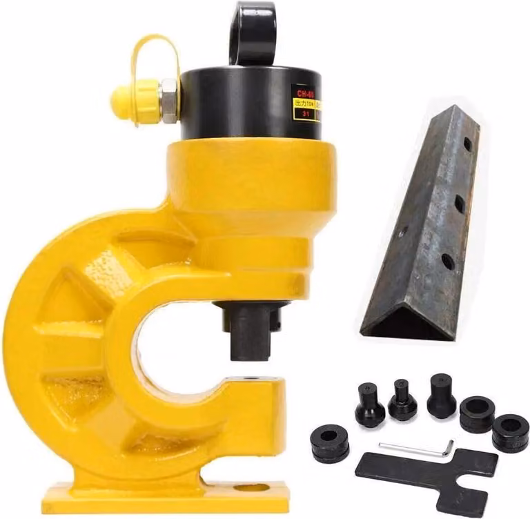 Utensile punzonatore idraulico, forza di punzonatura 31 t, compatibilità versatile con i metalli, giallo