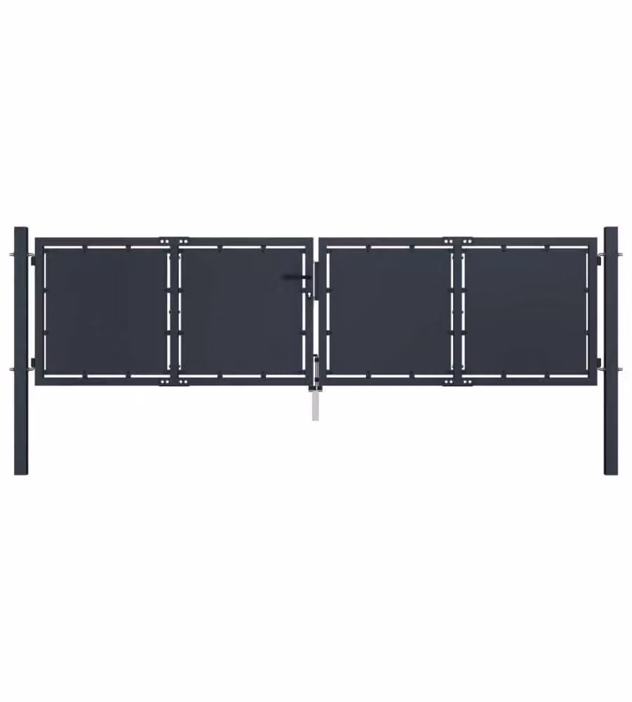 Cancello per Giardino in Acciaio 300x75 cm Antracite