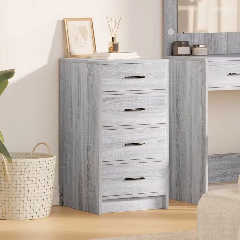 Credenza moderna vidaXL in legno ingegnerizzato MDF, Grigio sonoma, L 40 cm x P 41 cm x H 75 cm