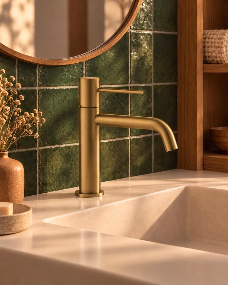 Coppia Miscelatori Tokyo Lavabo e Bidet con Pilette Pop-Up Oro Spazzolato CPTOKYORO