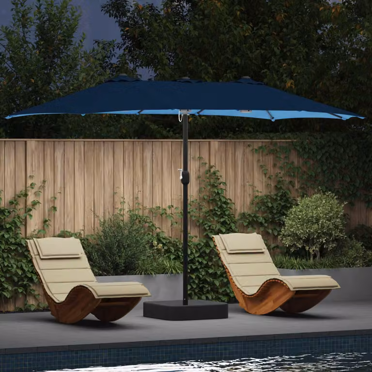 Maison Exclusive - Ombrellone da giardino 385 x 209 x 244 cm in poliestere, azzurro