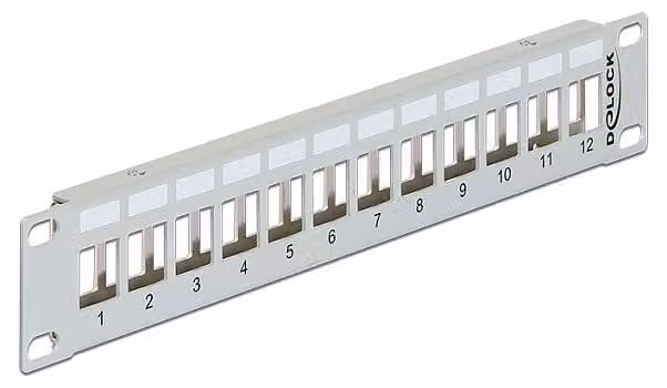 Delock 10? Keystone Patchpanel 12 Port Metall grau