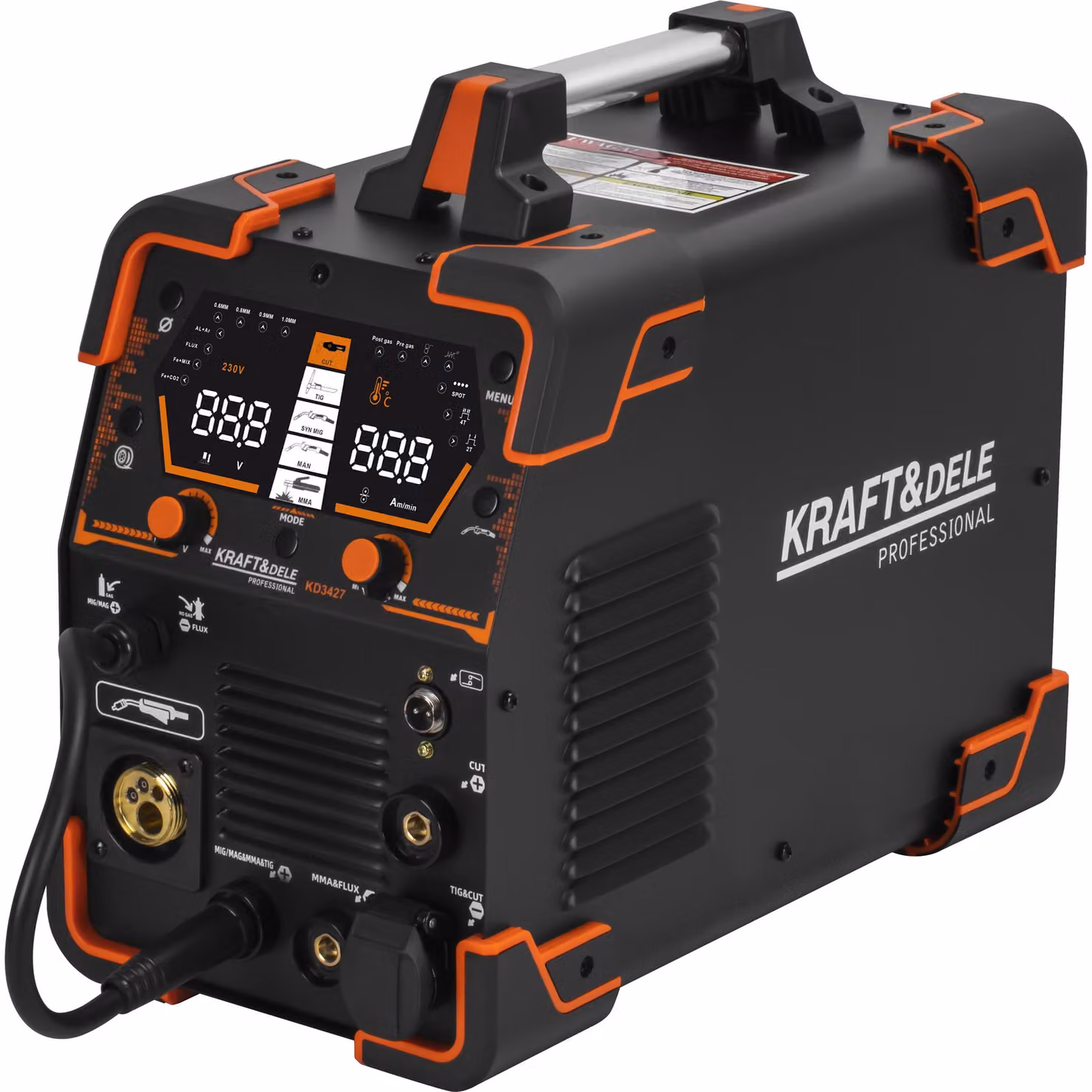 KRAFT&DELE | Saldatrice inverter IGBT e tagliacarte plasma 5-in-1, saldatrice portatile IGBT inverter per elettrodo con ampio display LED
