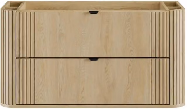 Mobile sotto lavabo KORI 100 cm rovere chiaro - 2 cassetti - sospeso