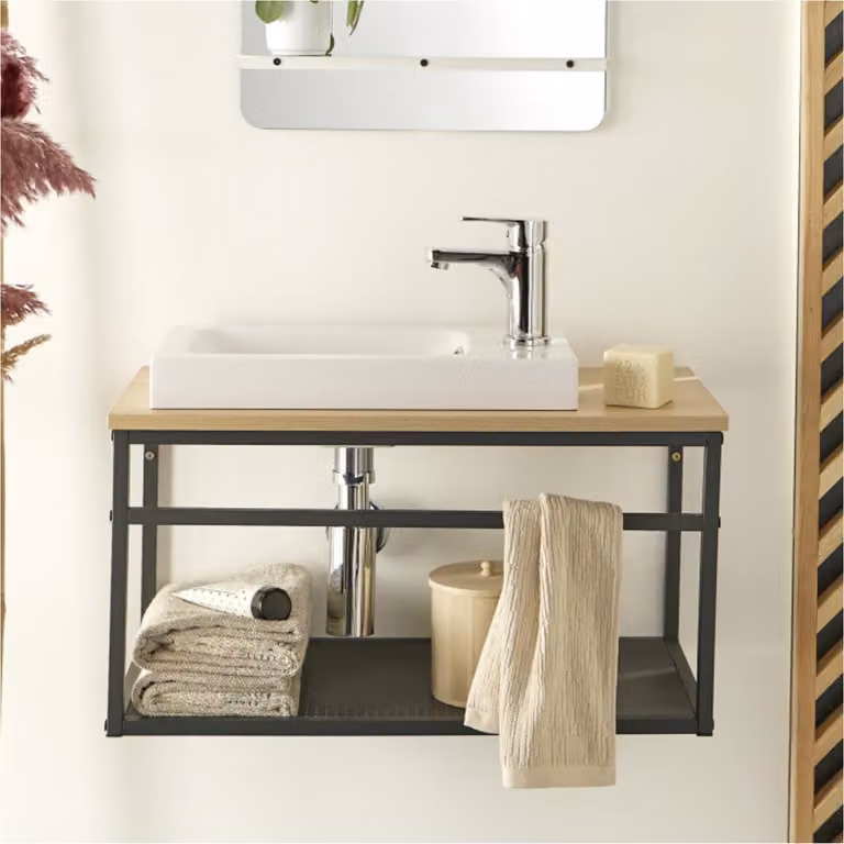 Mobile lavabo grande WILO con vasca in resina da 60 cm
