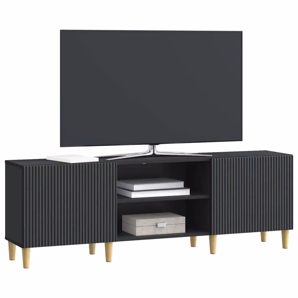 Mobile TV moderno Design In nero in legno MDF per soggiorno L 150 x P 31 x H 50 cm – 2