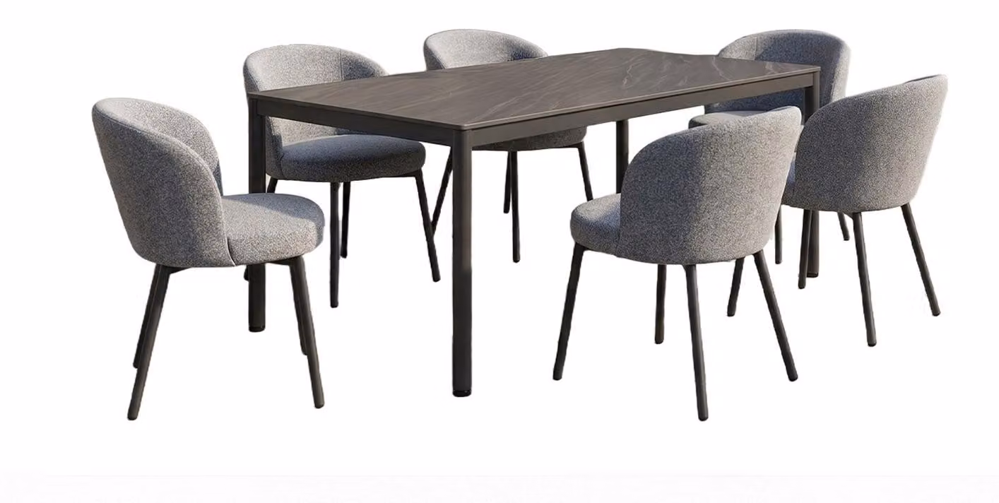Set di mobili da giardino KAWOLA INDUS, 7 pezzi, alluminio grigio