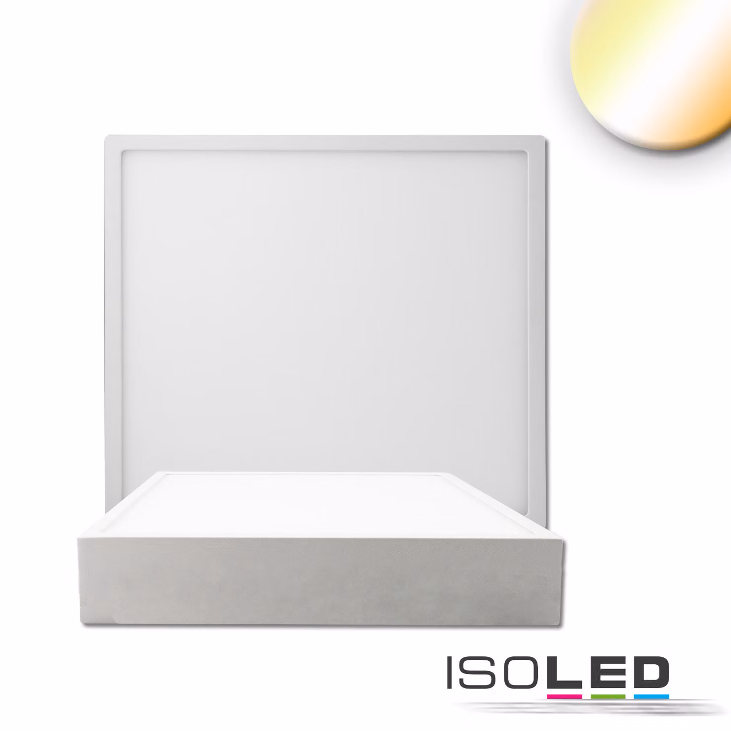 Plafoniera LED PRO bianca, 15W, angolare, 170x170mm, ColorSwitch 2700|3000|4000K, dimmerabile