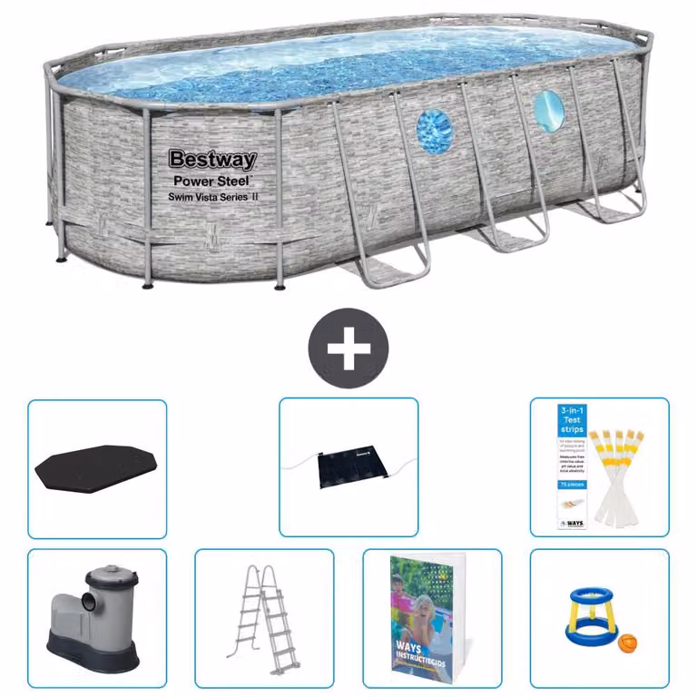 Bestway Power Steel, piscina ovale - 549x274x122 cm - composta da 6 parti, modello S559