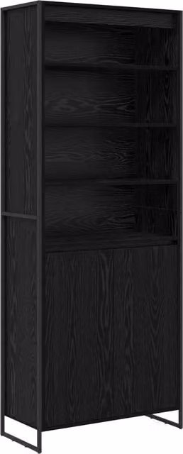 Credenza | Armadi alti Rovere Nero 79 x 36 x 200 cm Legno multistrato