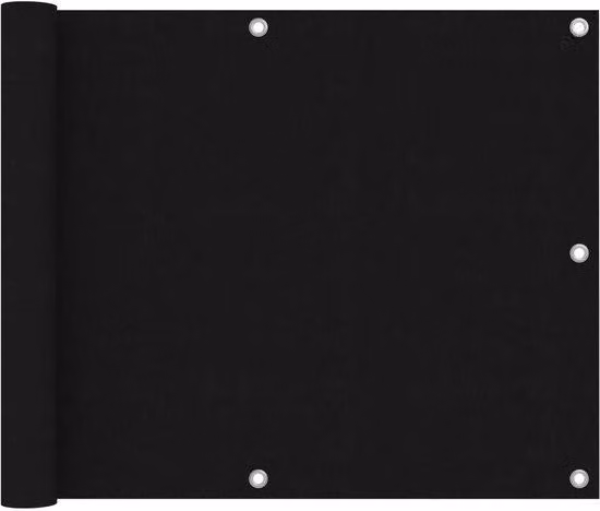 Tenda a rullo per balcone - 75x400 cm - Tessuto Oxford - Nero - Privatschirm - Resistente alle intemperie e al vento - Tenda a rullo per balcone con protezione UV - Set di fissaggio incluso - 100% oscurante