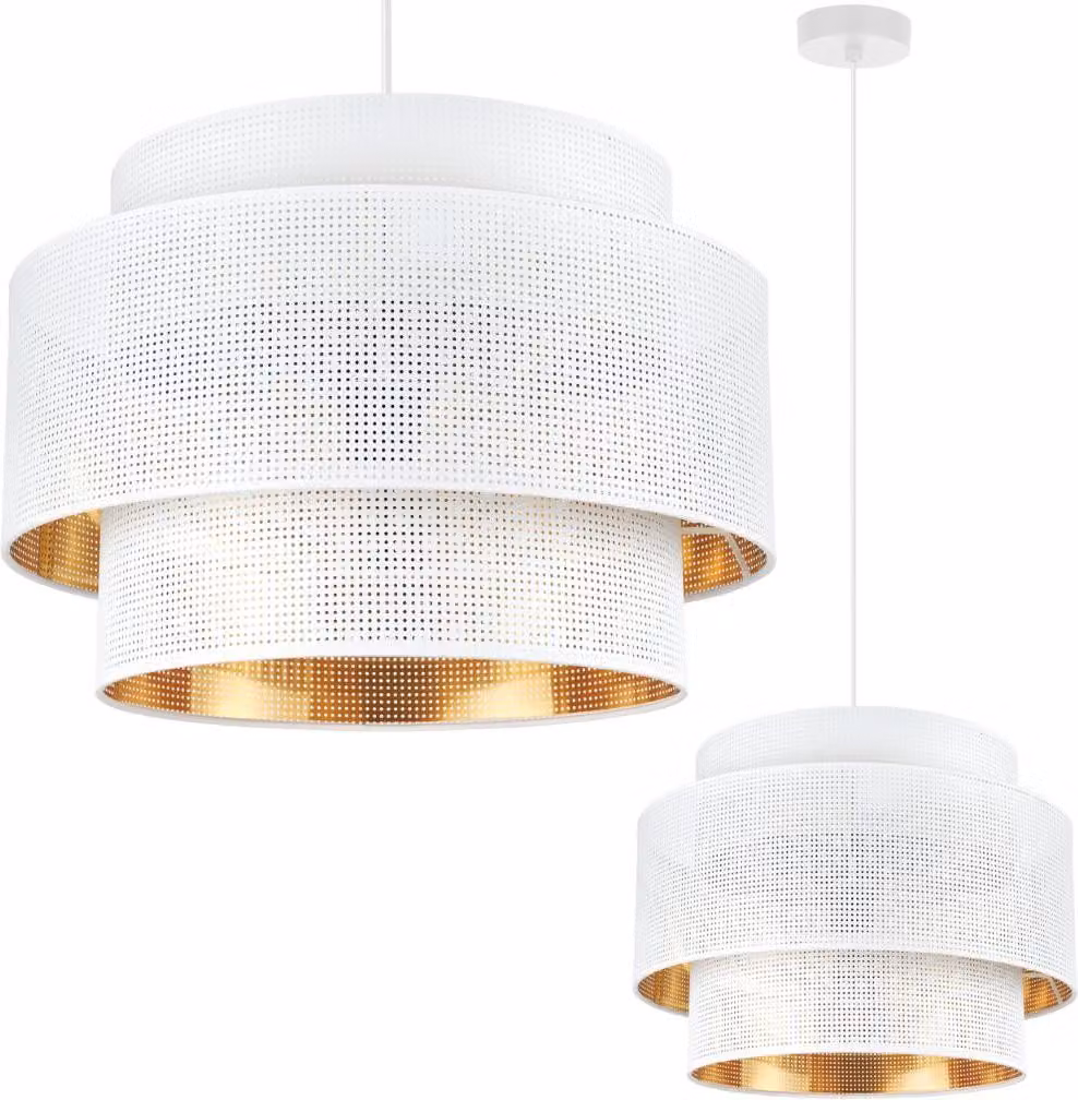 Asti Trio Lampada A Sospensione Oro Bianco 45Cm Maglia