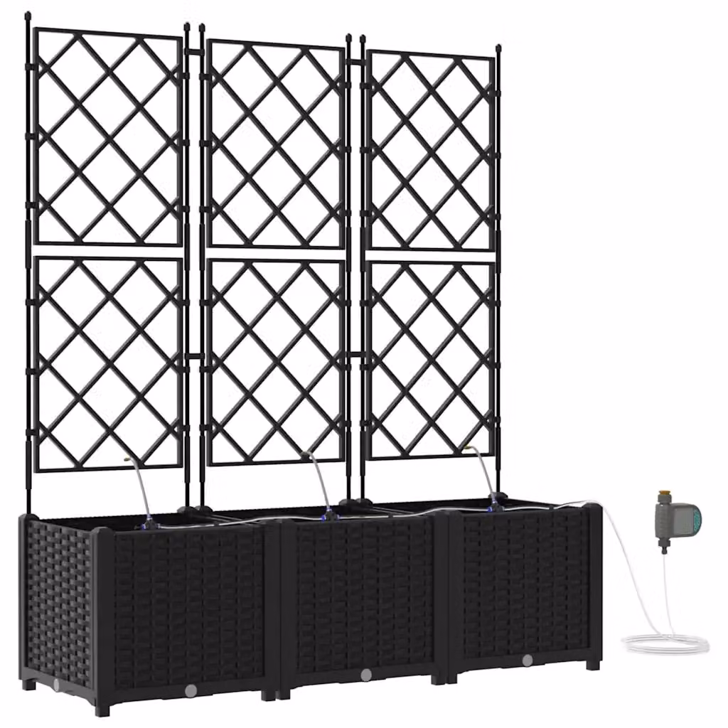 Set di 3 fioriere da esterno vidaXL in acciaio nero per il tuo giardino – 2